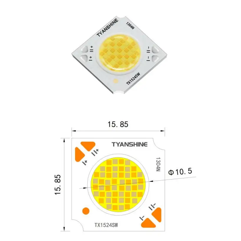 1524SW CW+WW 2in1 Cob LED Beads 15.85mm 27W Dual Color Temperature 2700-6000K Adjustment COB Light Source