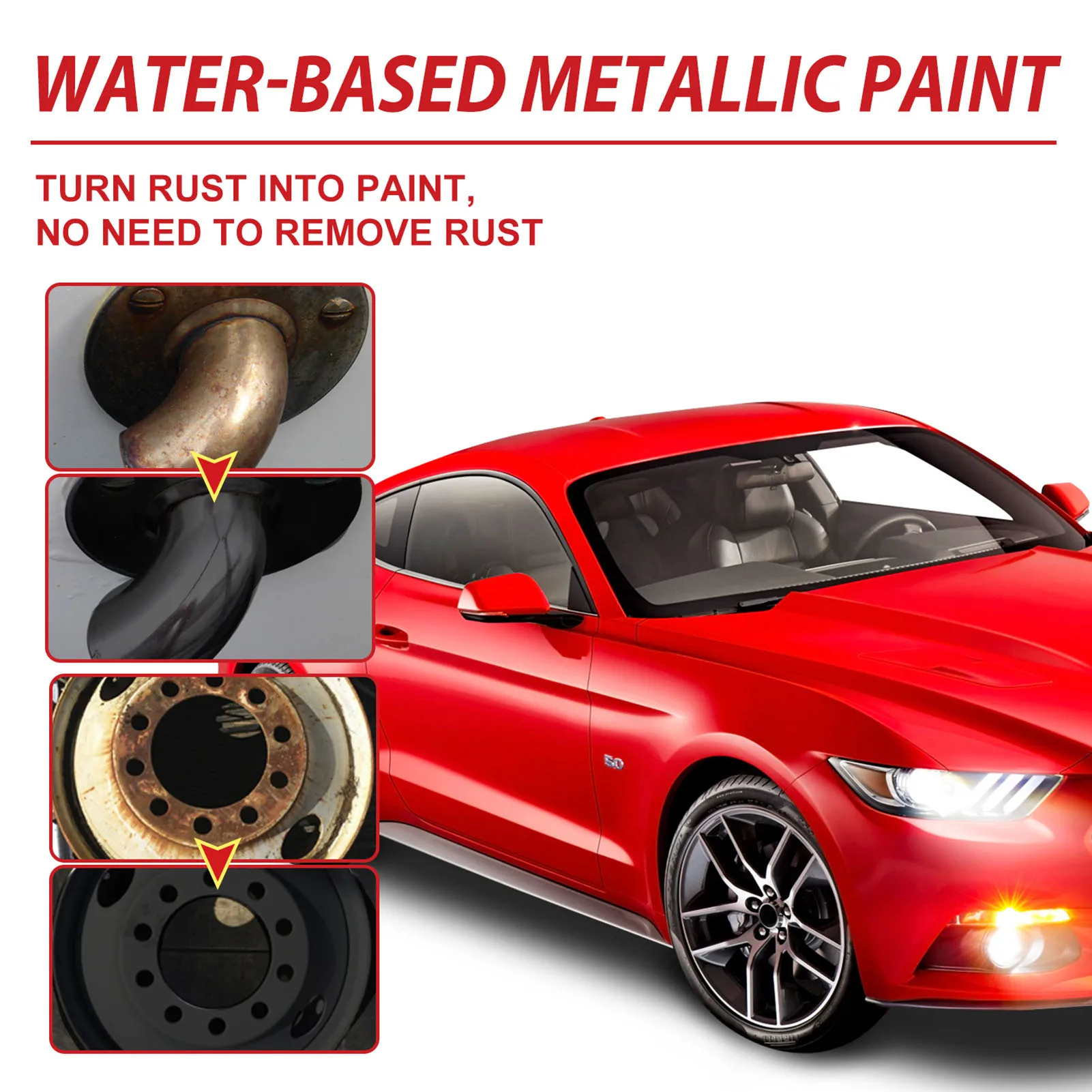 Rust Removal Converter Metallic Paint Anti-Rust Universal Rust Converter Gel with Brush Suitable for Automotive