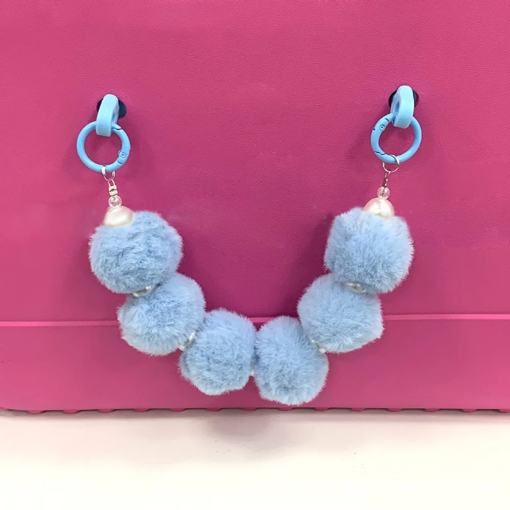 

DIY Resin ​Charms for Bogg Bags Pearl Flower Plush Chain Pendant Beach Bag Decoration Beach Bag Accessories Charms for Woman
