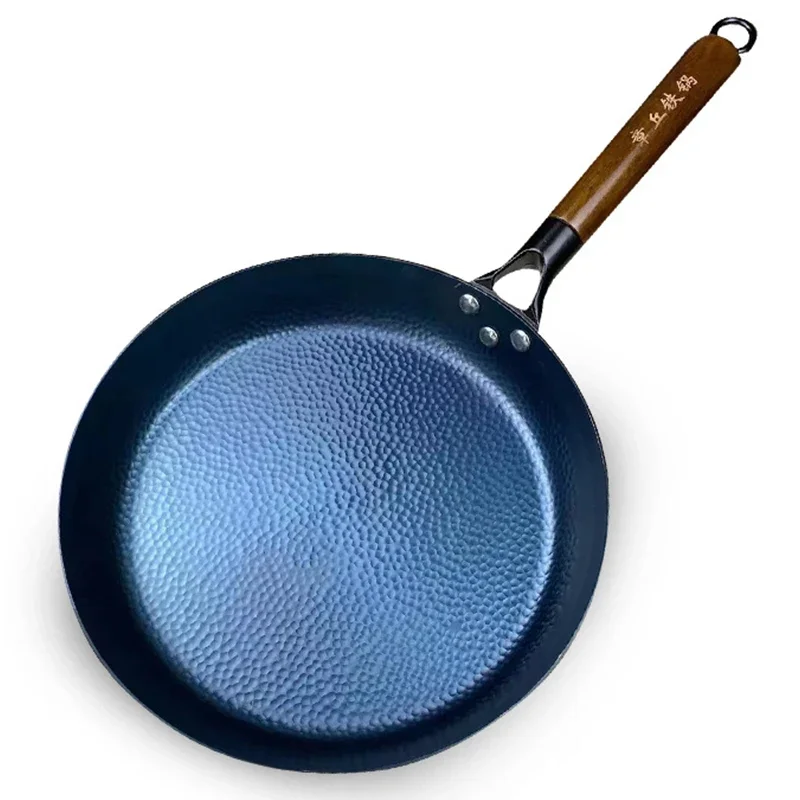 Cast Iron Frying Pan Hand hammering Uncoated Skillet Fried Egg Steak Kitchen Pan for Gas Stove Induction Cooker 30cm