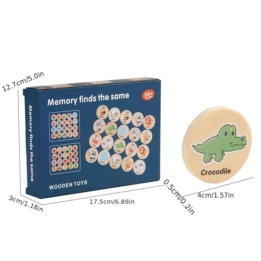 .Find The Same Pattern Puzzle Game Kids Cartoon Animal Memory Chess ThinkingTraining Children Montessori Educational Wooden Toys
