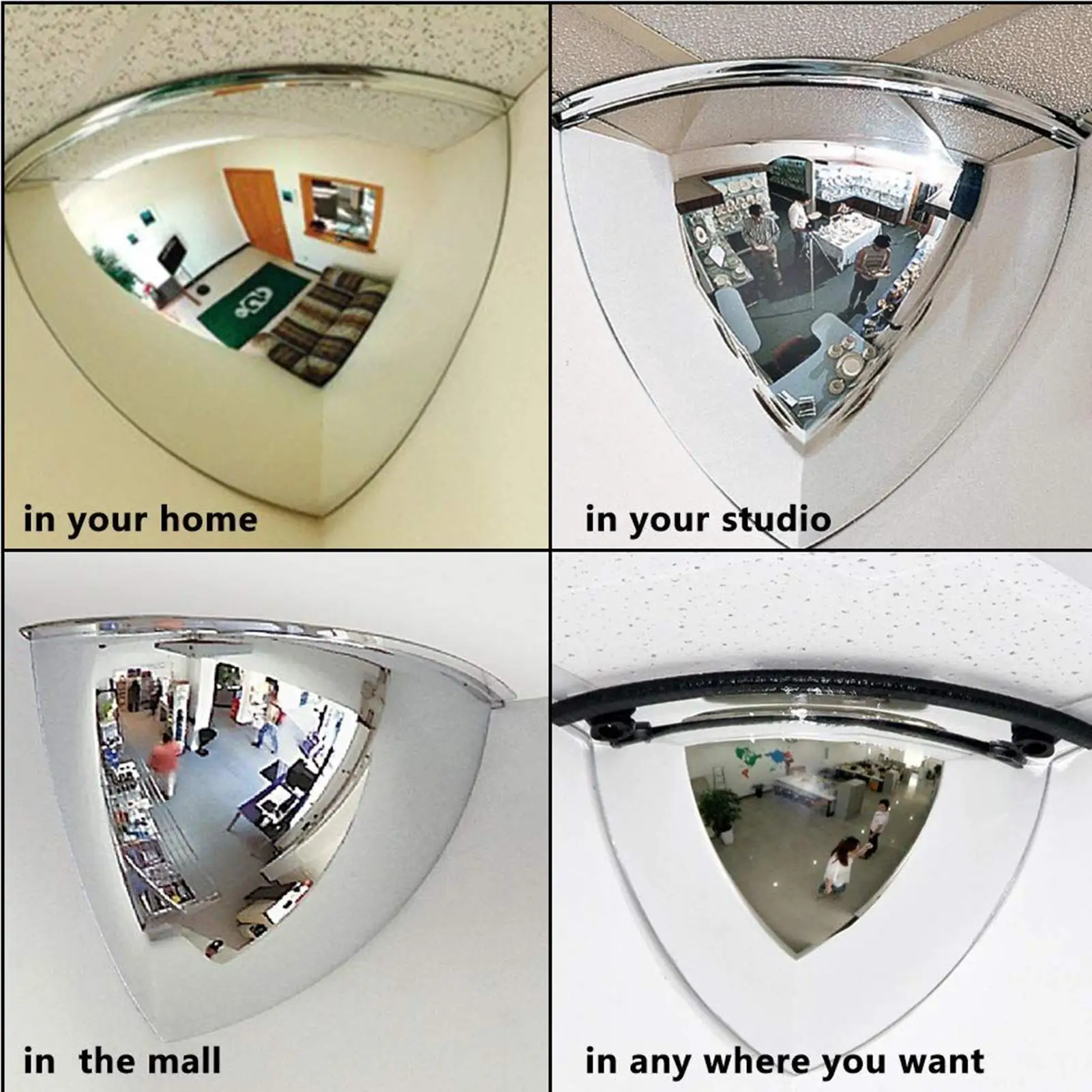 Convex Safety Mirror Acrylic Convex Traffic Security Mirror High Visibility Security Supplies For Indoor Outdoor School Parking