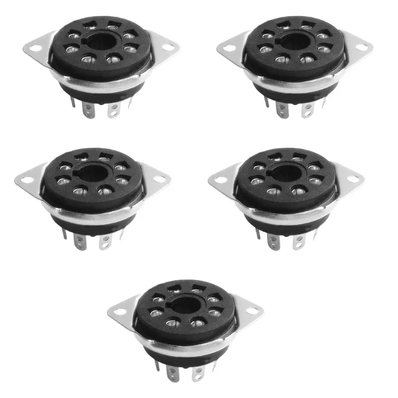 5pcs 8Pin Vacuum Tube Socket Base Octal for KT66 KT88 6SL7 6SN7 6V6 5AR4/GZ34 for DIY Enthusiasts Professional