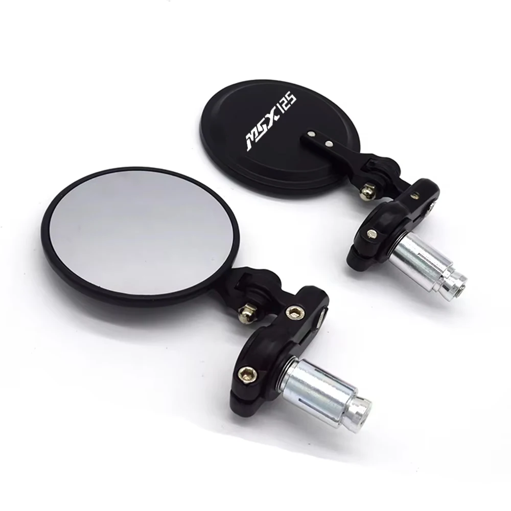 Logo For MSX125 For Honda MSX125 MSX 125 Grom/SF 2013-2021 2020 2019 Black Foldable 3" Round 7/8" Handle Bar End Side Mirrors - view 2