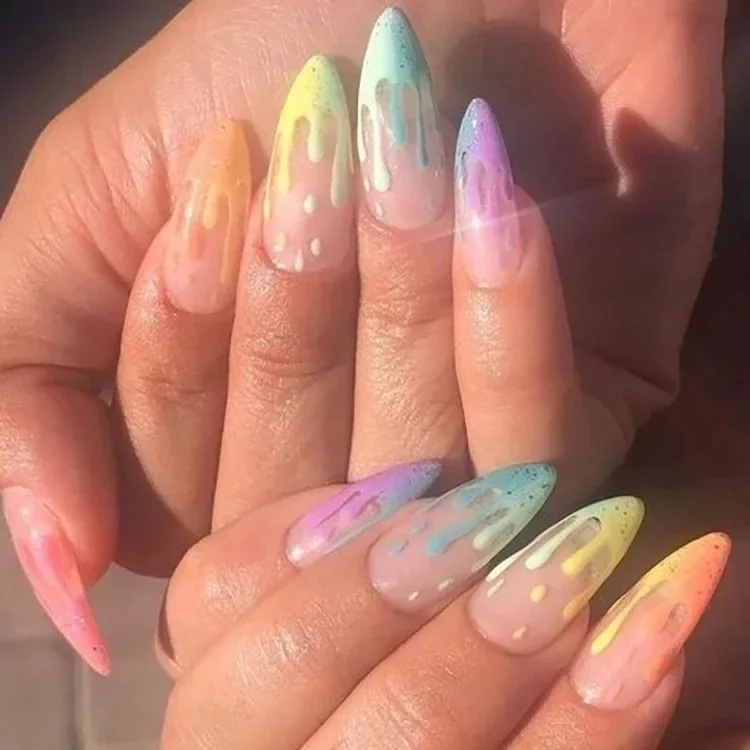 Juego de 24 uñas postizas de Color sólido, blanqueamiento de uñas postizas extraíbles simples, cobertura completa, prensa acrílica corta en arte de uñas