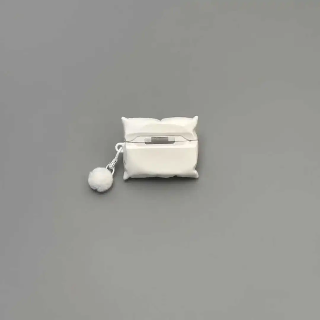 INS New Arrival: Fun & Creative Simulated White Pillow-Themed Protective Case for AirPods 4 - Compatible with AirPods 3 & Apple