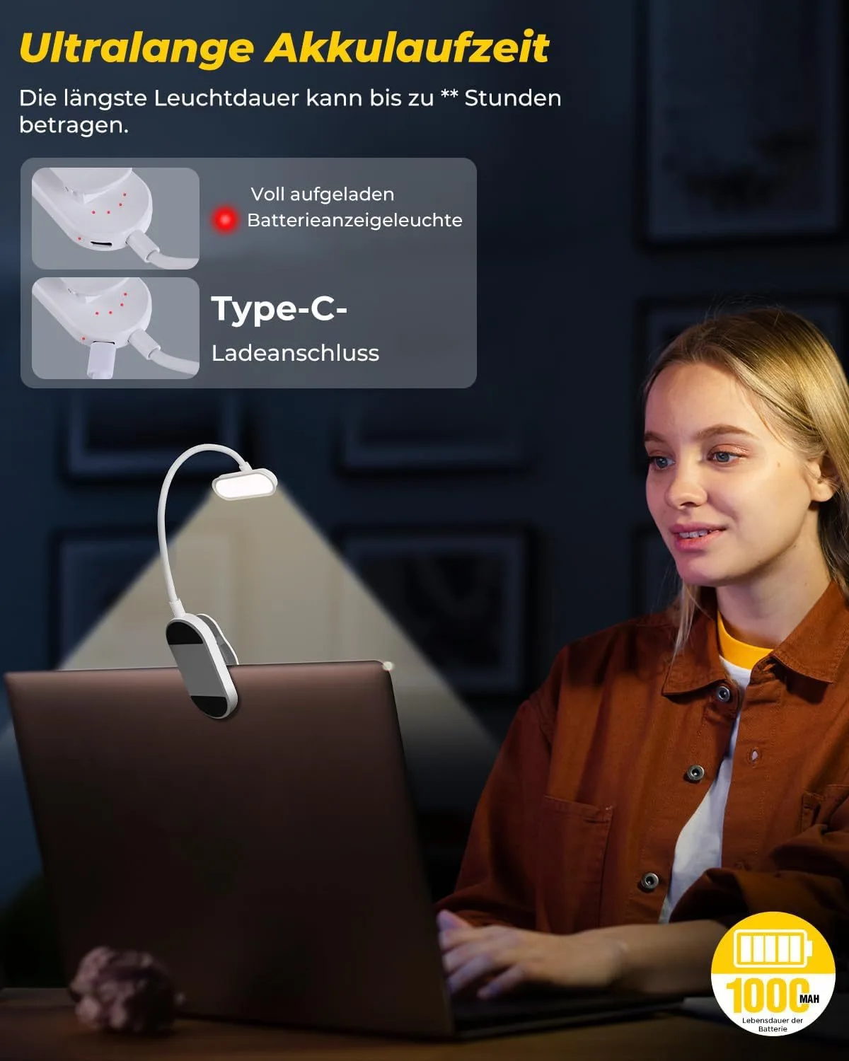 Creative LED Book Clip Light Reading Desk Lamp Eye Protection Light Tri Color Dimming Foldable Night Light USB Charging