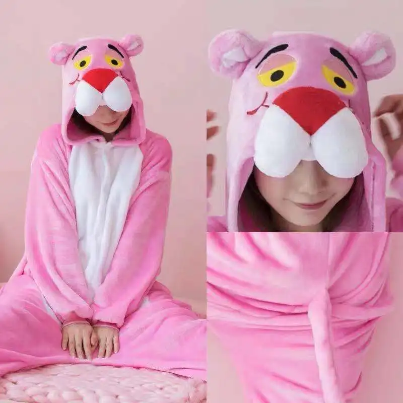 Nachtwäsche Halloween Cosplay Kostüme Overall übergroße Nachthemd Kigurumi Dessous Homewear Onesies Langarm Erwachsene übergroß