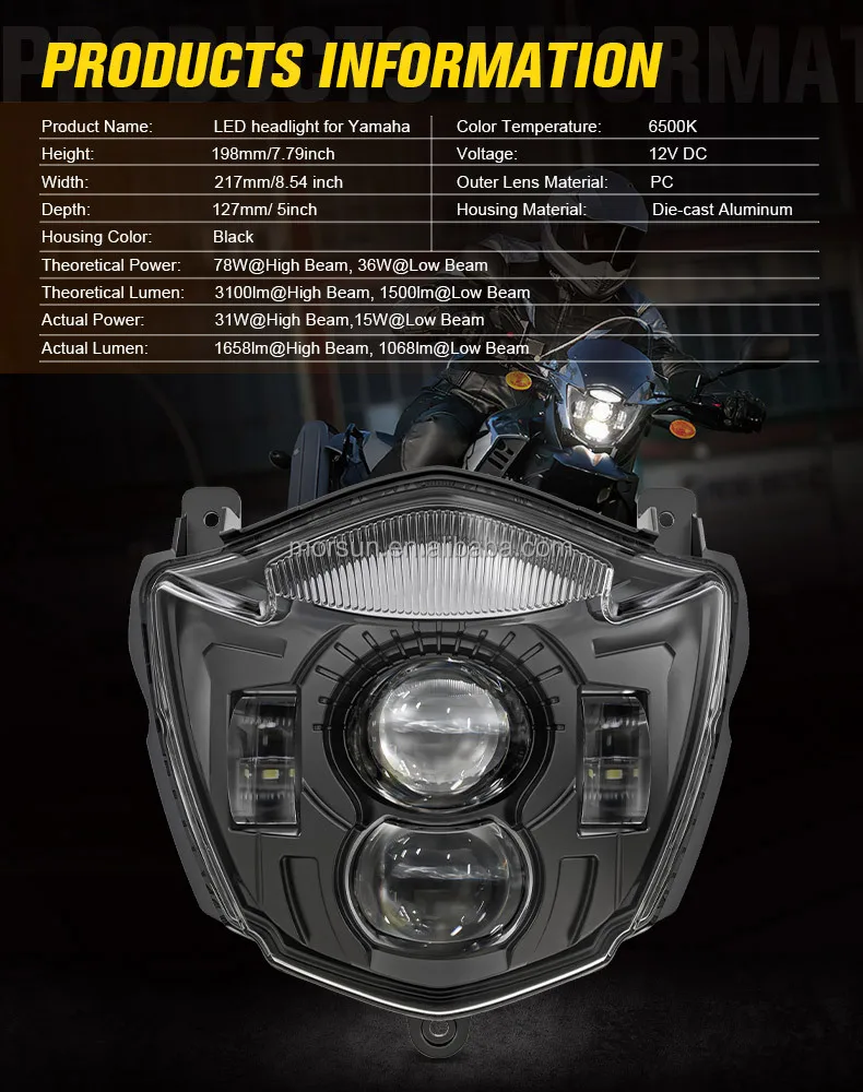 LED Projector  Headlight for Xt660r/xt660x 2004-2016 Street Motorcycle Spare Parts