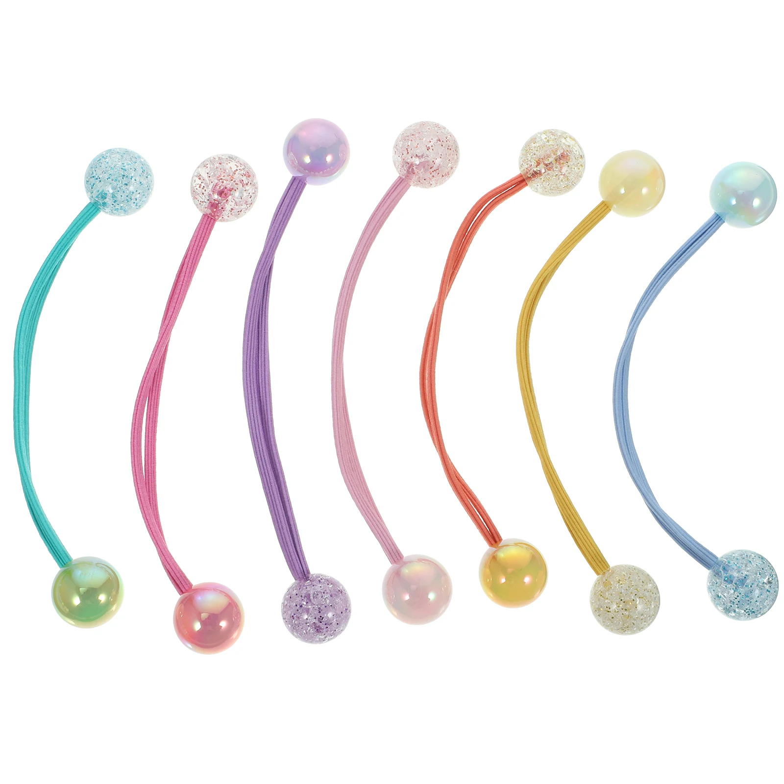 

14Pcs Decorative Double Ball Hair Ties Elastic Ponytail Holders Soft Hair Bands for Girls Everyday Use Elastic Ponytail Holder