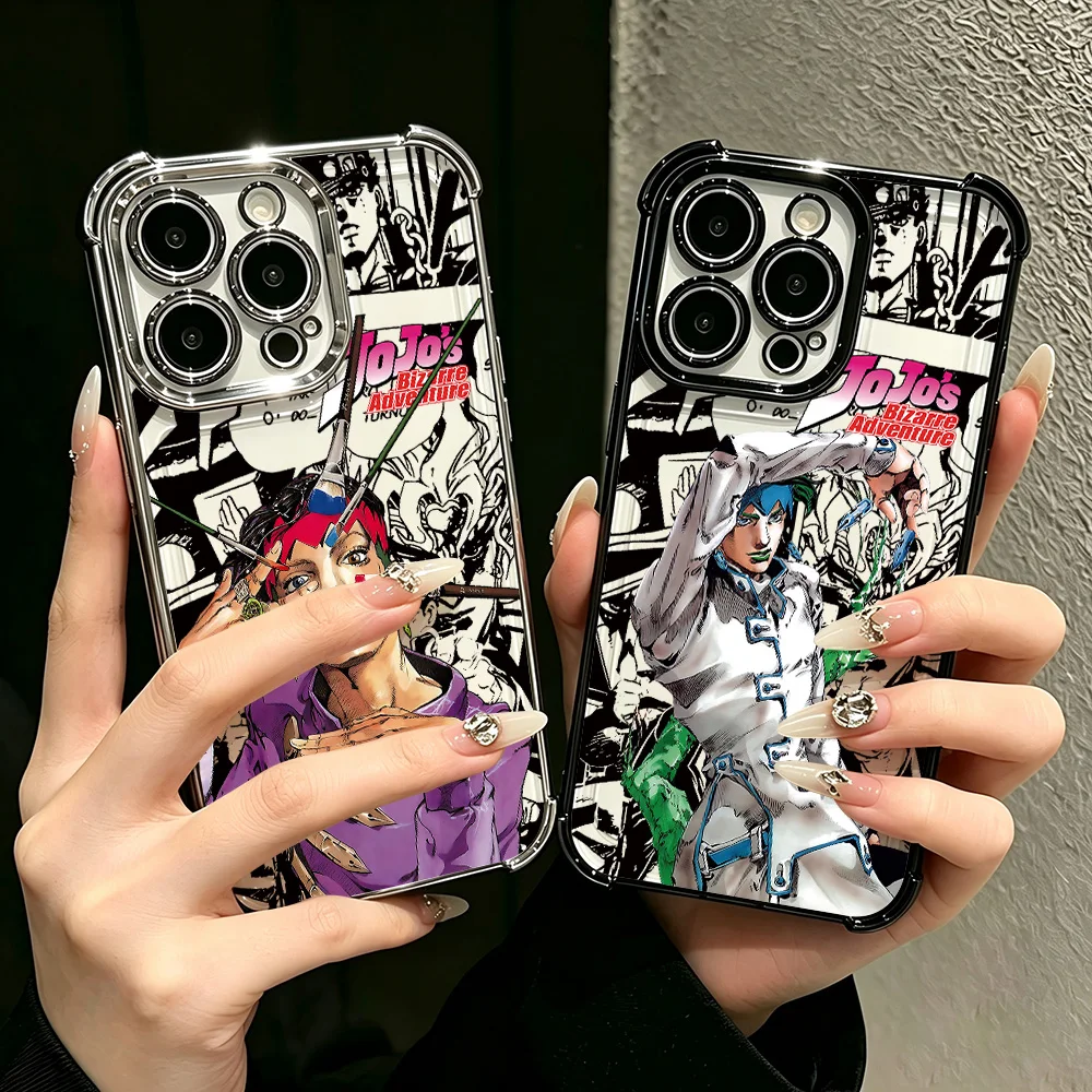 Plating Phone Case For Samsung S26 S25 S24 S23 S22 S21 S20 FE Note20 Edge Plus Ultra 4G 5G Anti Cool J-Jojo Bizarres Adventures