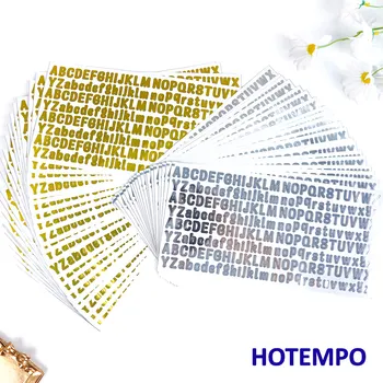 Autocollants pour lettres en imitation métal, Style or et argent, Mode mignonne, Planification d'un album de découpage, pour la décoration créative DIY, Autocollants amusants