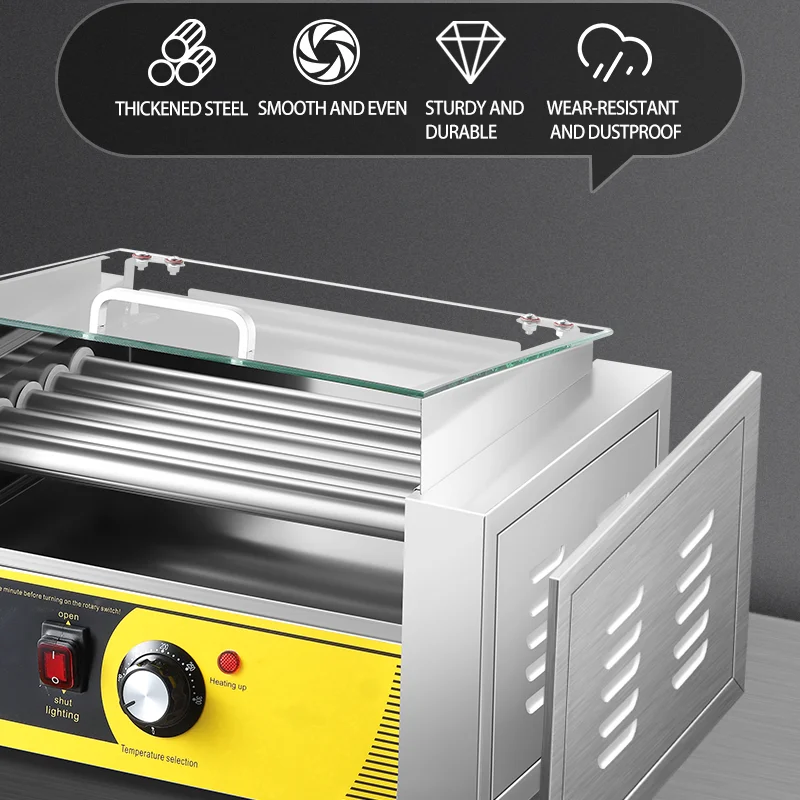 Automatic Electric Hot Dog Machine Hot Dog Grilling Machine Flip Top Sausage Grilling Machine