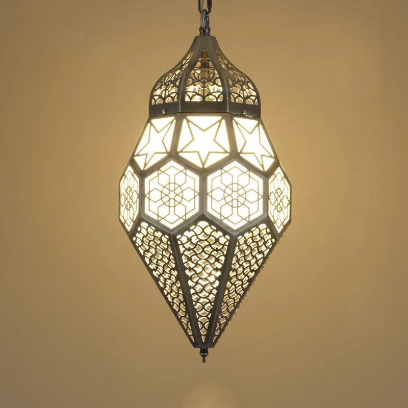 Moroccan Vintage Hollow Out Metal Pendant Lights Designer Artistic Decorative Hanging Lamps Living Room Restaurant Aisle Fixture
