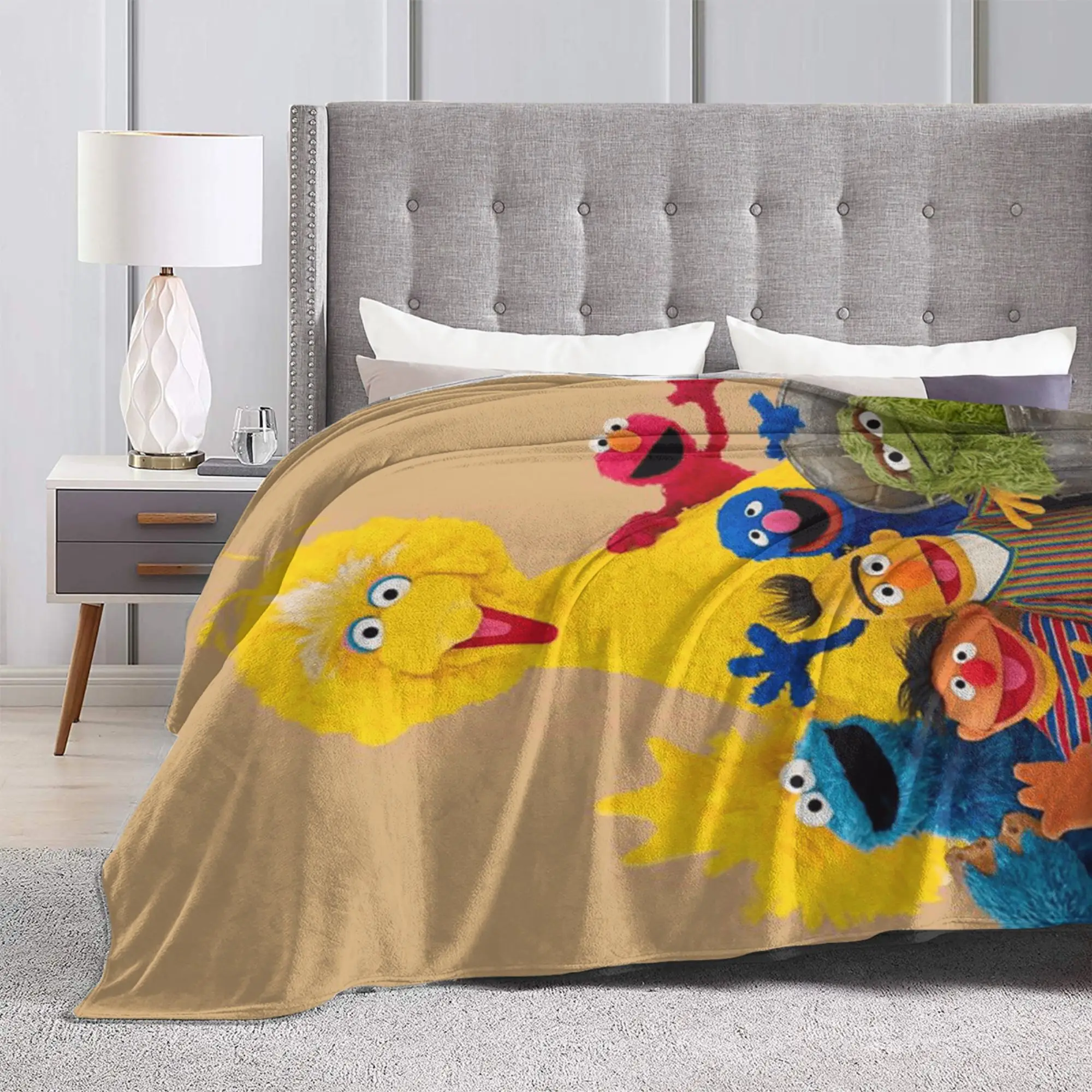 شارع سمسم بطانية قطيفة للأطفال الكبار الفانيلا الفراش يلقي للأريكة كرسي دافئ لينة مخصصة جودة المفرش هدية #3