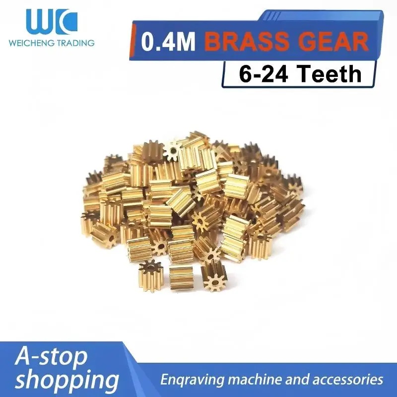 10PCS 0.4 Module Copper Spur Gear Set 6–24 Teeth for CNC Small Module Cylindrical Gear