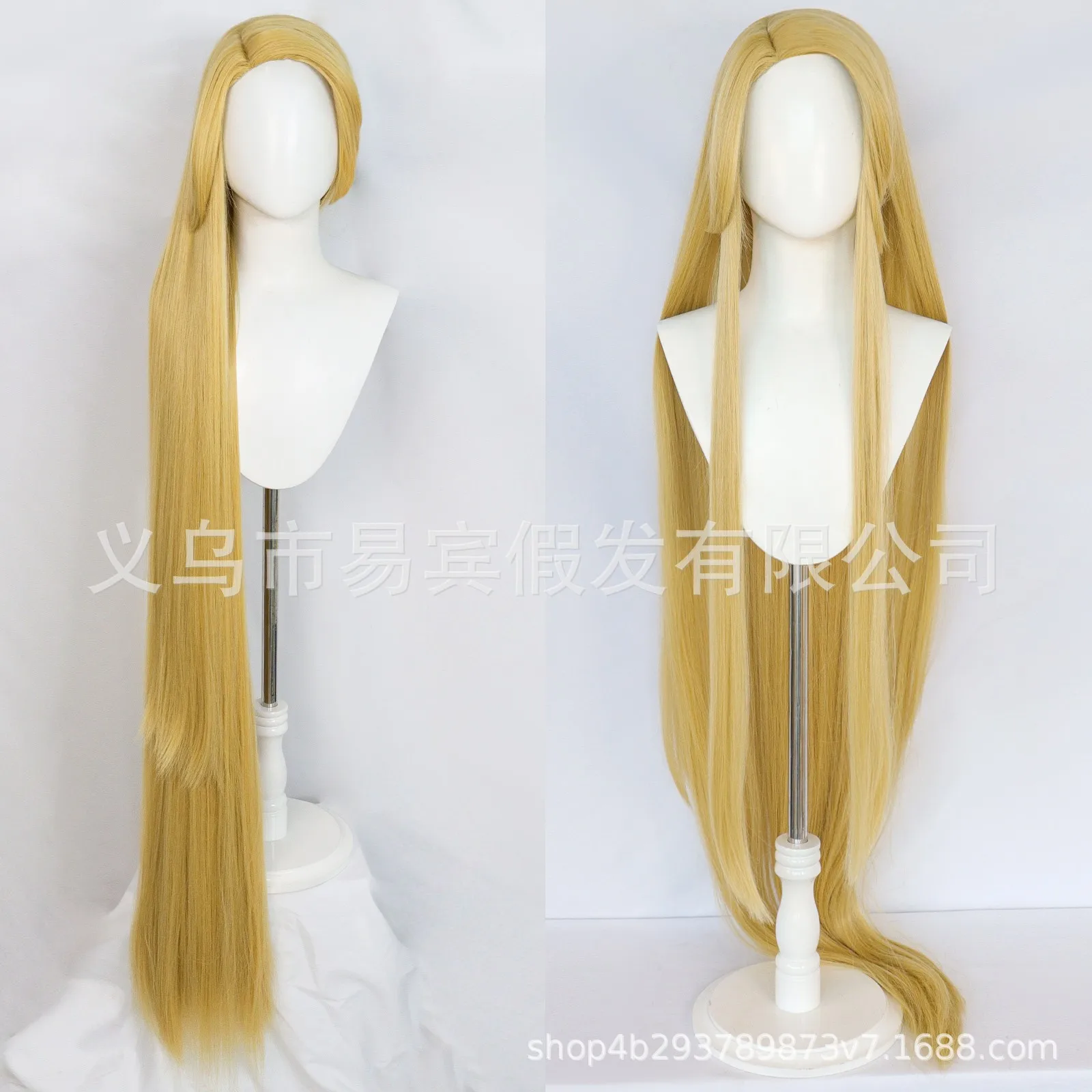 Movie Rapunzel Cosplay Wig Tangled Princess Long Straight Golden Wig Heat Resistant Synthetic Hair For Halloween