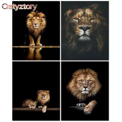 GATYZTORY 40x50cm Paint By Numbers Lion DIY Painting By Numbers On Canvas Animals Frameless Digital Hand Painting Home Decor