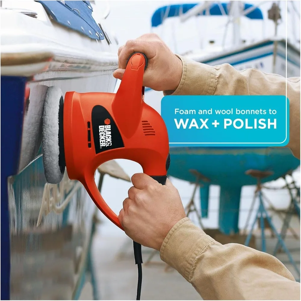 ملمع سيارة مداري عشوائي مقاس 6 بوصات مع أغطية من الصوف والإسفنج للمسة نهائية ناعمة #6