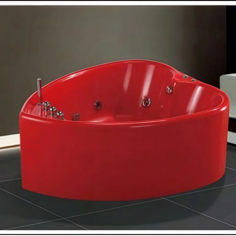 

1.7m Freestanding Whirlpool Tub Acrylic Air Jet Massage Bathtubs With LED Light