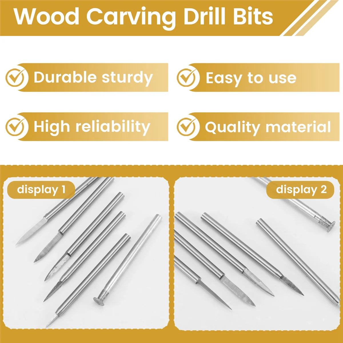

ABLK Wood Carving Drill Bits Set for Rotary Tool 6Pcs Engraving Drill Accessories Bit Wood Crafts Grinding Tool 3mm