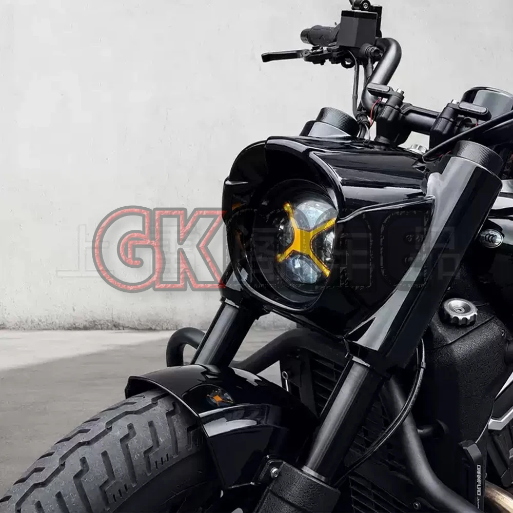 For Benda Dark Flag 500 Commander Motorcycle Modified Front Fairing Headlight Cover Wind Deflector ABS Front Panel Accessories