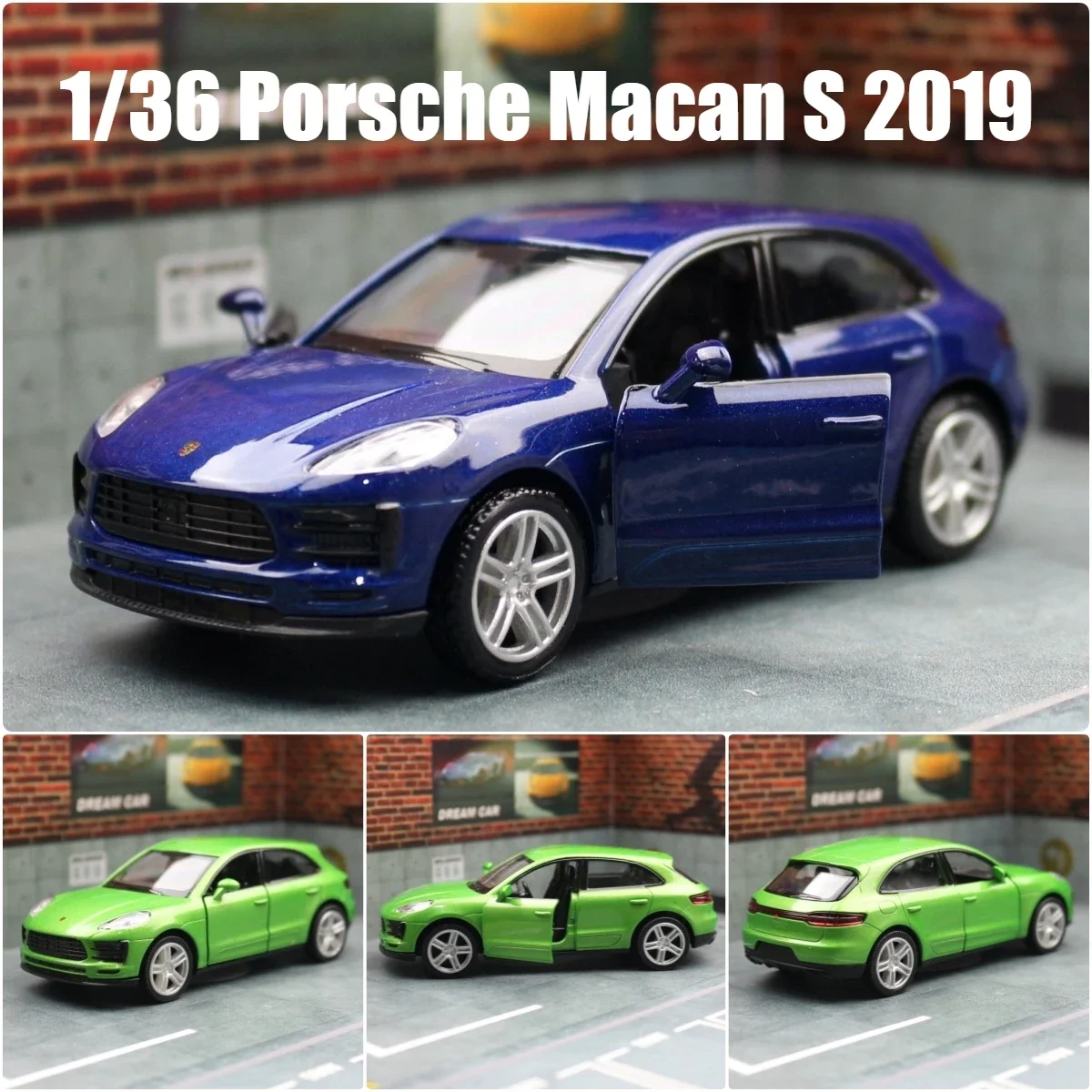 1/36 Porsche Macan SUV Toy Car Model For Children 5'' RMZ CiTY Diecast Sport Miniature Pull Back Collection Gift For Kid Boy