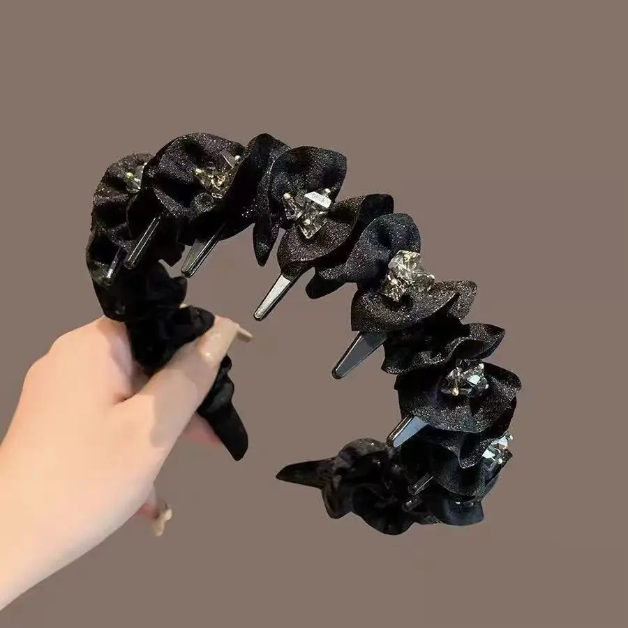 

Elegant Rhinestone Luxury Hairband For Women Headwear Daily Wear Hairpin Sweet Girl Non-slip Wash Face Headband Hair Accessories