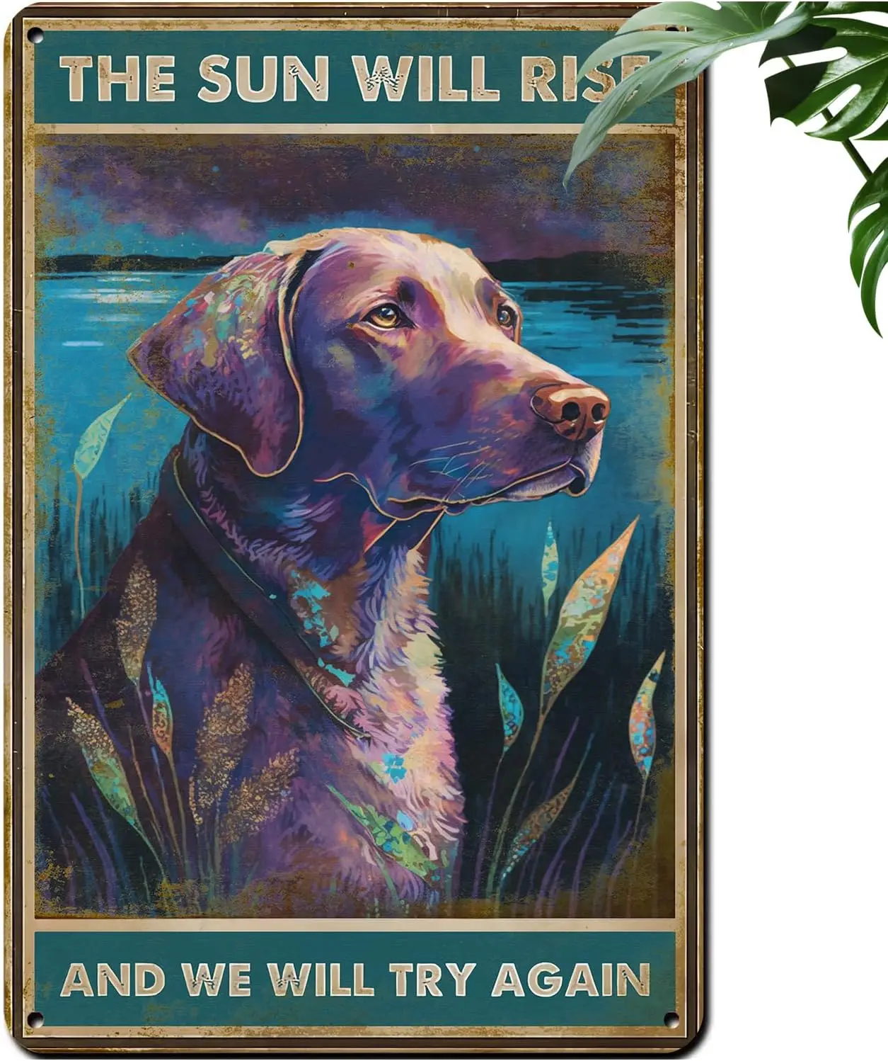 CEQOLI Chesapeake Bay Retriever Vintage Tin Sign,Funny Animals Wall Decor for Home Cafes Office Store Pubs Club Sign Gift 8 sign