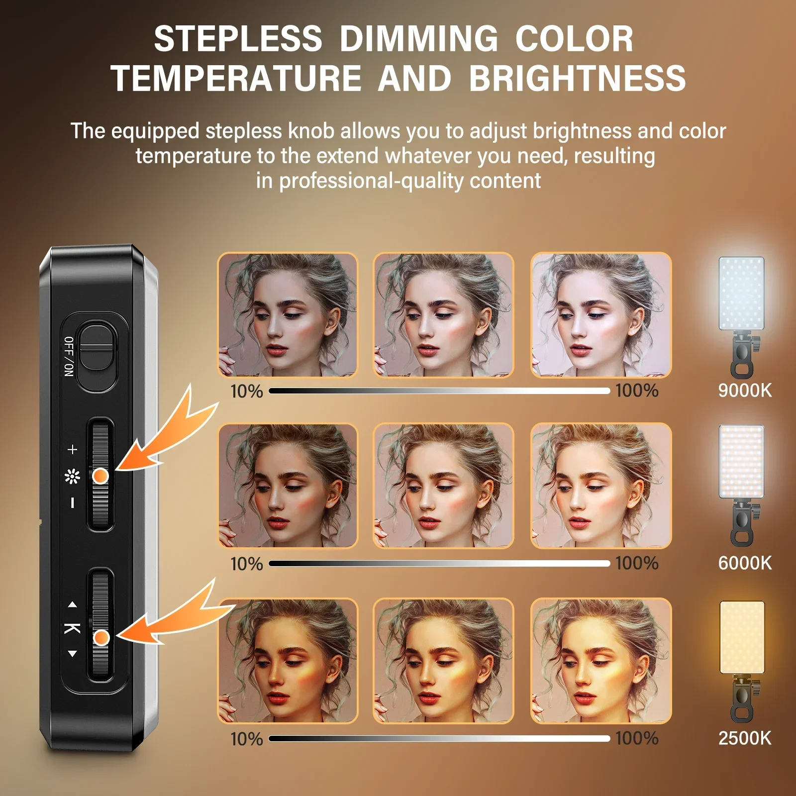 ST-120 LED Video Fill Light Rechargeable 3000 MAh Ajusted 3 Light Modes CRI95 Portable Mini Selfie Light 2500-9000K