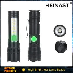 Portable Rechargeable LED Flashlight Super Bright Zoom Tactical Torch Spotlight Outdoor Camping Tazer Lamp with A Box as a Gift