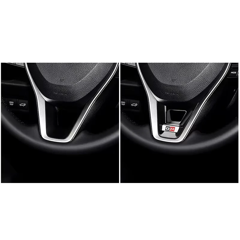 자동차 스티어링 휠 장식 GR 코롤라 2019-2021 RAV4 2020용 자동차 스티어링 휠 패널 스팽글 커버 하단 트림 스티커
