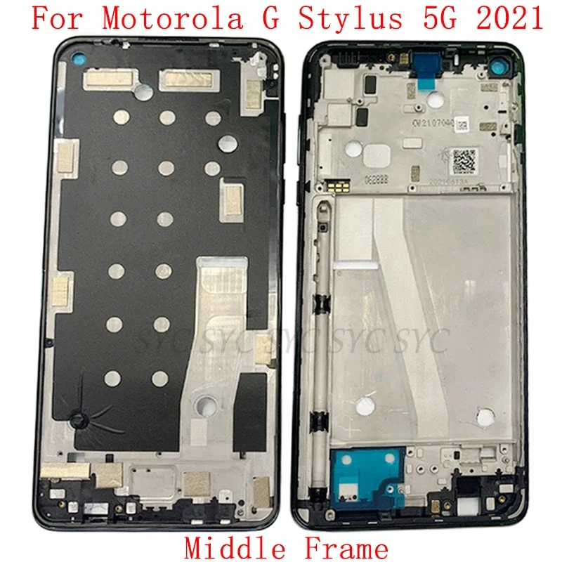 Middle Frame Housing LCD Bezel Plate For Motorola Moto G Stylus 5G 2021 Phone Metal LCD Frame Repair Parts