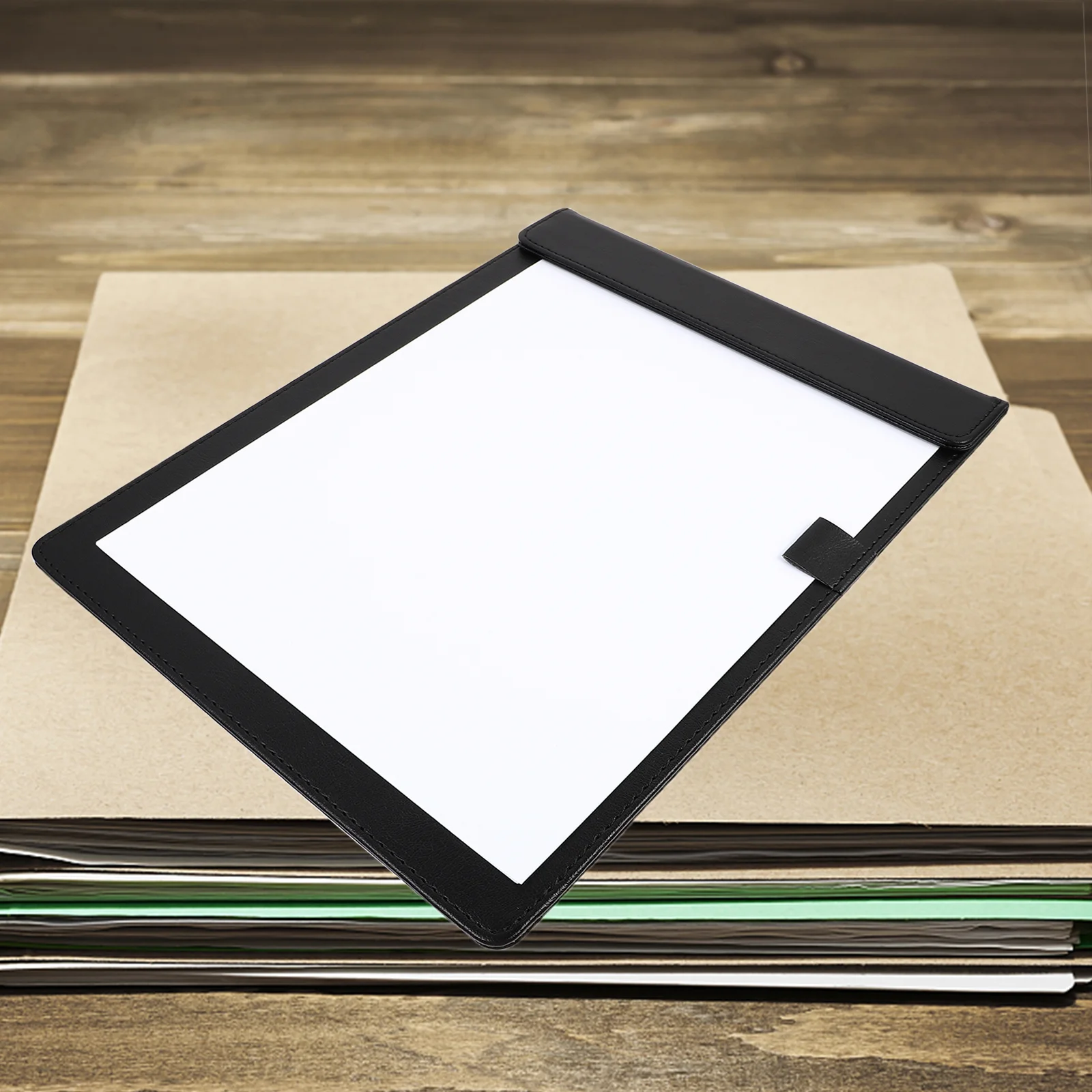 

PU Clipboard A4 File Holder Smooth Surface Practical Document Folder Clip Pen Holder Writing Board A4 Clipboard