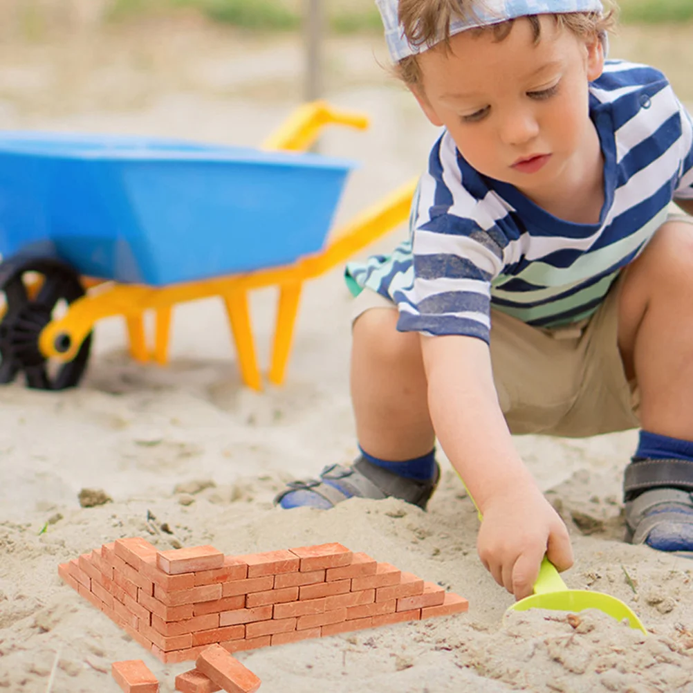 150 pçs blocos de construção de tijolo simulado jogar adereços pequenos tijolos paisagem acessórios argila artificial mini para artesanato