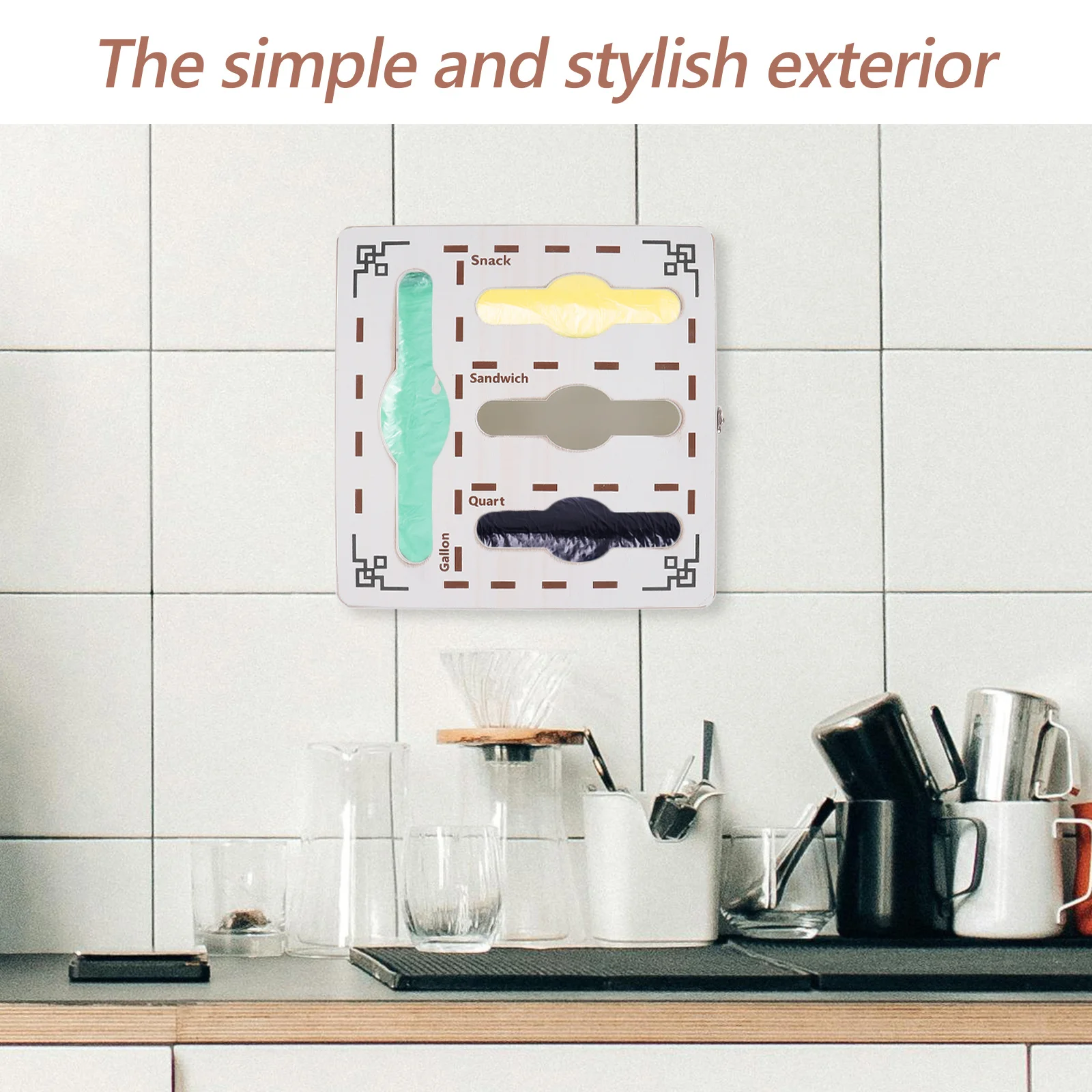 

Wooden Kitchen Storage Bag Organizer Multifunctional Sandwich Bag Dispenser Box for Pantry Kitchen Drawer Organization and Food