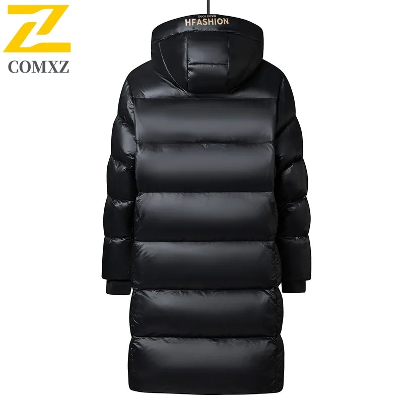 COMXZ Premium Hooded Men Down Jacket Outdoor Job Wind Resistant Warm Parka Leisure Trip Cold Proof Light Winter New Puffer Coat