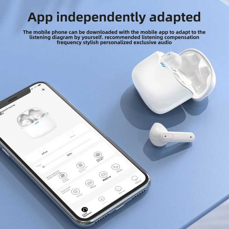 Audífono Bluetooth recargable ITE Audifonos auriculares para sordos 16 canales programa de aplicación para personas mayores pérdida auditiva