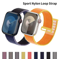Strap For Apple Watch band 45mm 44mm 40mm 42mm 41mm 46mm 49mm Sport Nylon Loop Bracelet Correa iWatch Series 10 9 SE 8 7 Ultra 2