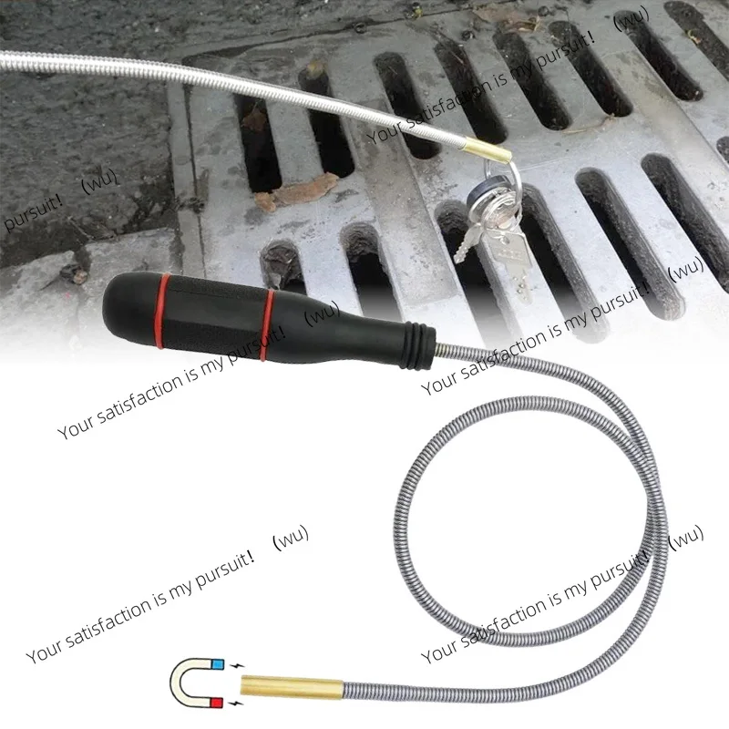 Flexible Magnetic Pickup Tool with Suction Cup Bendable Snake for Dropped Items Sink Drain Retrieval Metal Parts