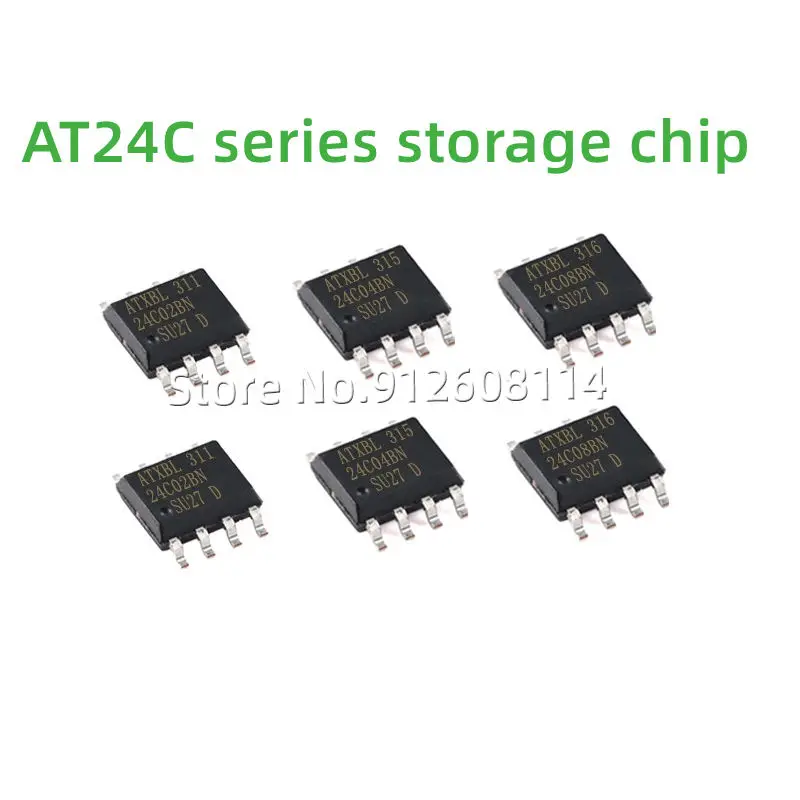 10PCS AT24C04 C01/C02/C04/C08N/C16/C32/C64/C128 AN BN N SOP8 EEPROM Memory Chip SOP8