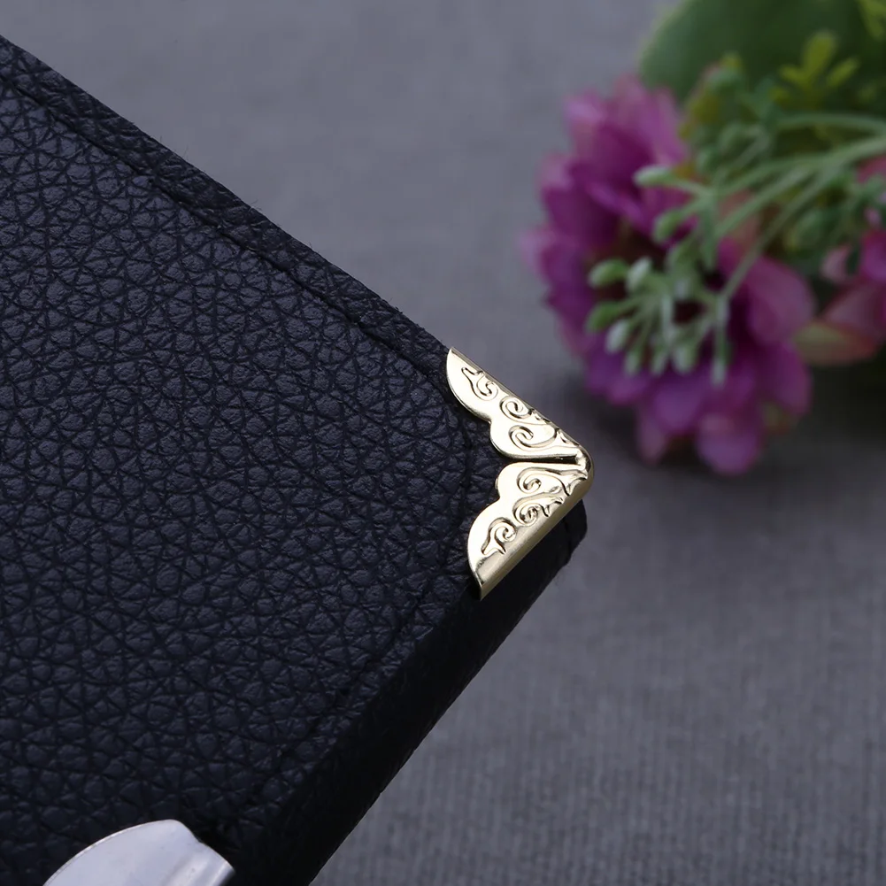 100 Uds. Protectores de esquinas para álbumes de recortes, tarjetas, menú, libro de Metal, Protector de esquina para ordenador portátil, álbumes de fotos