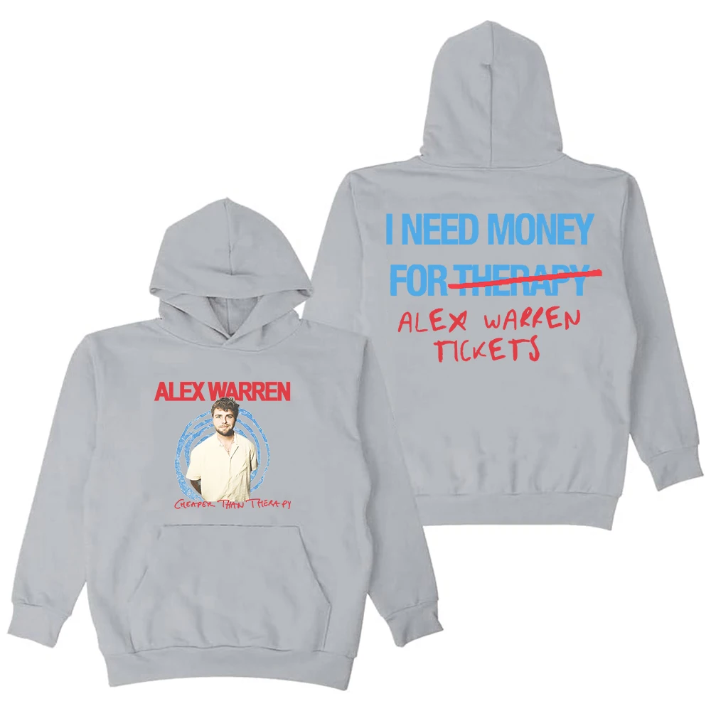 Alex Warren أرخص من تذاكر جولة العلاج Merch هوديي طويل الأكمام ملابس الشارع الشهير النساء الرجال قمصان سويت شيرت بقلنسوة