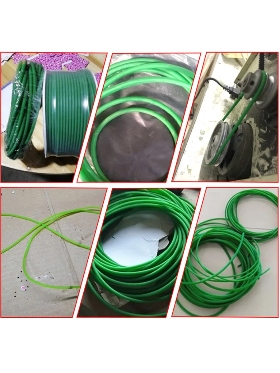 Polyurethaan Riem Pu Groene Ronde Riem Synchrone Riemen Strip Aandrijfbeweging Transportband Rond Diameter 1,5-12Mm 12/3/4/5Meter