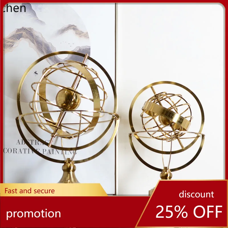 

ZML Modern Minimalist Rotating Globe Ornament Office Model Room TV Cabinet Decoration Metal Craft
