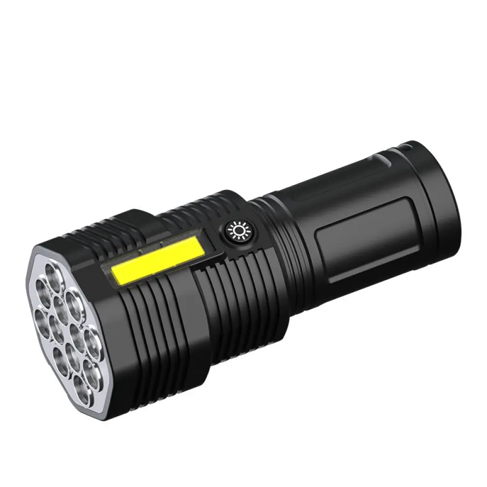 Powerful 12LED Flashlight High Brightness Rechargeable Handheld Torch Aluminum Alloy COB Side Light For Outdoor Camping Hiking