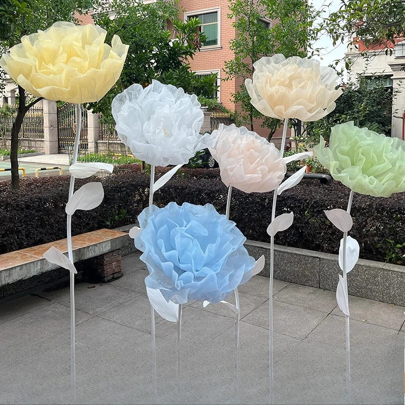 

Гигантский искусственный бумажный цветок пиона, свадебный дорожный гид, большие цветы пиона, фон, макет окна, домашняя комната, вечеринка, декор для мероприятий
