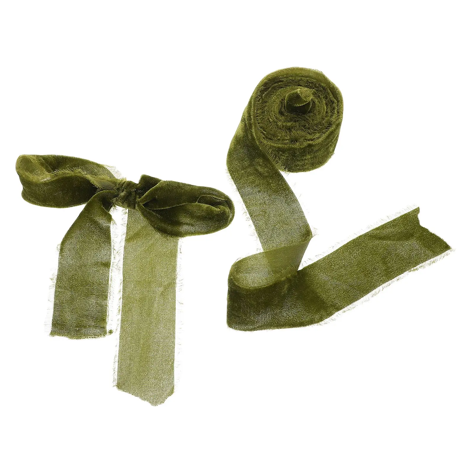 

3 Yards Hand Torn Edge Ribbon Decorative Fringe Wedding Gift Wrap Olive Craft Supplies Bouquet Wreath Holiday