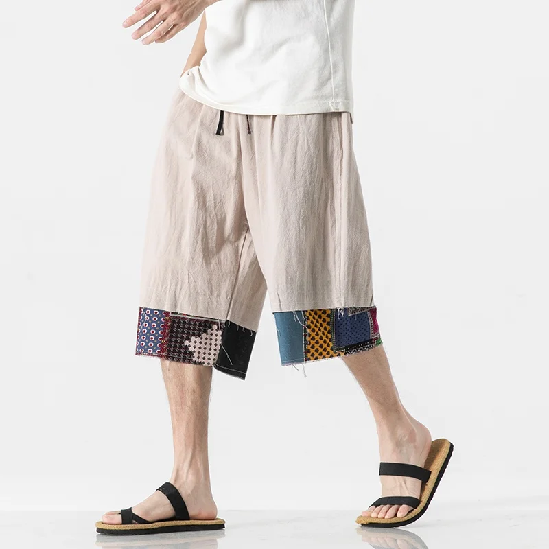 

Свободные льняные мужские шорты-бриджи 67 Seven-Five: модные, стильные, повседневные, дышащие, комфортные