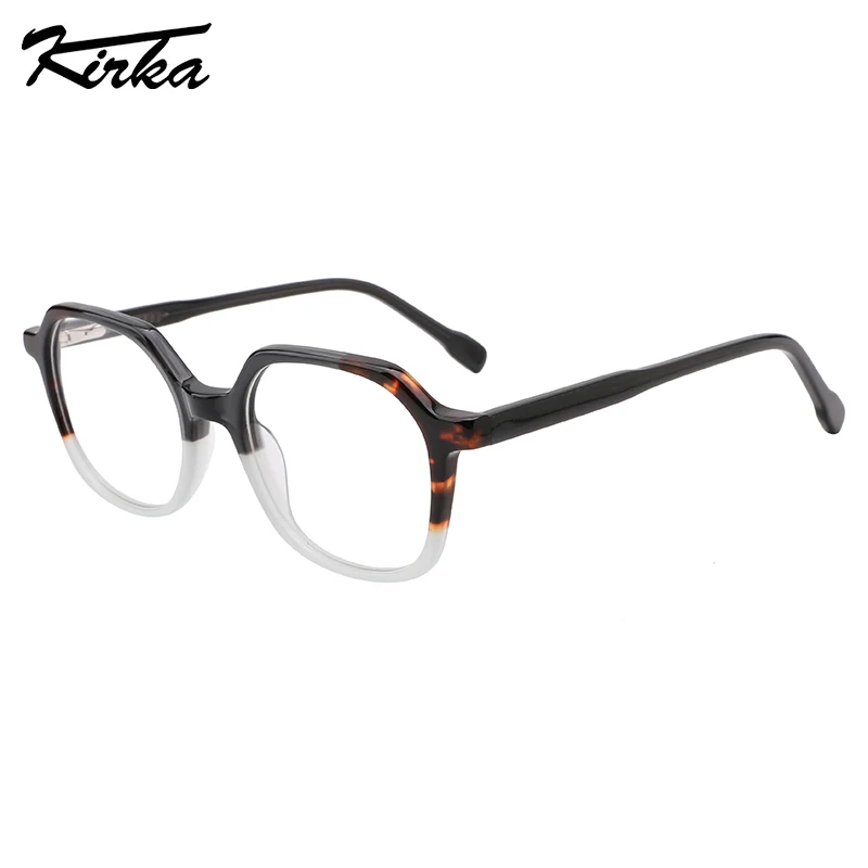 Kirka Optical Children Glasses Frame Kids Acetate Unisex Tortoise Pattern Separate Color Frames Child Eyeglasses WK3034